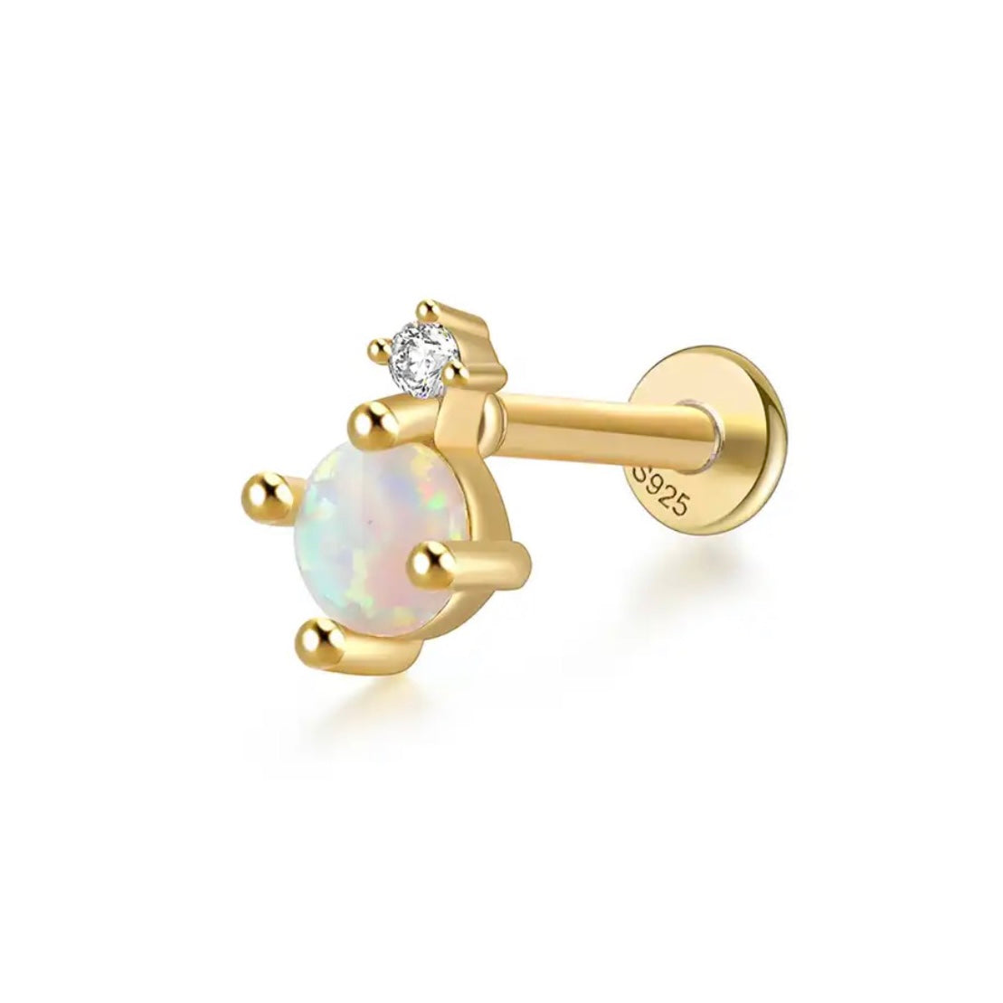 Opal Gold Flat Back Earrings