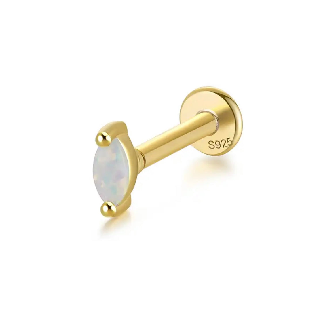 Opal Gold Flat Back Earrings