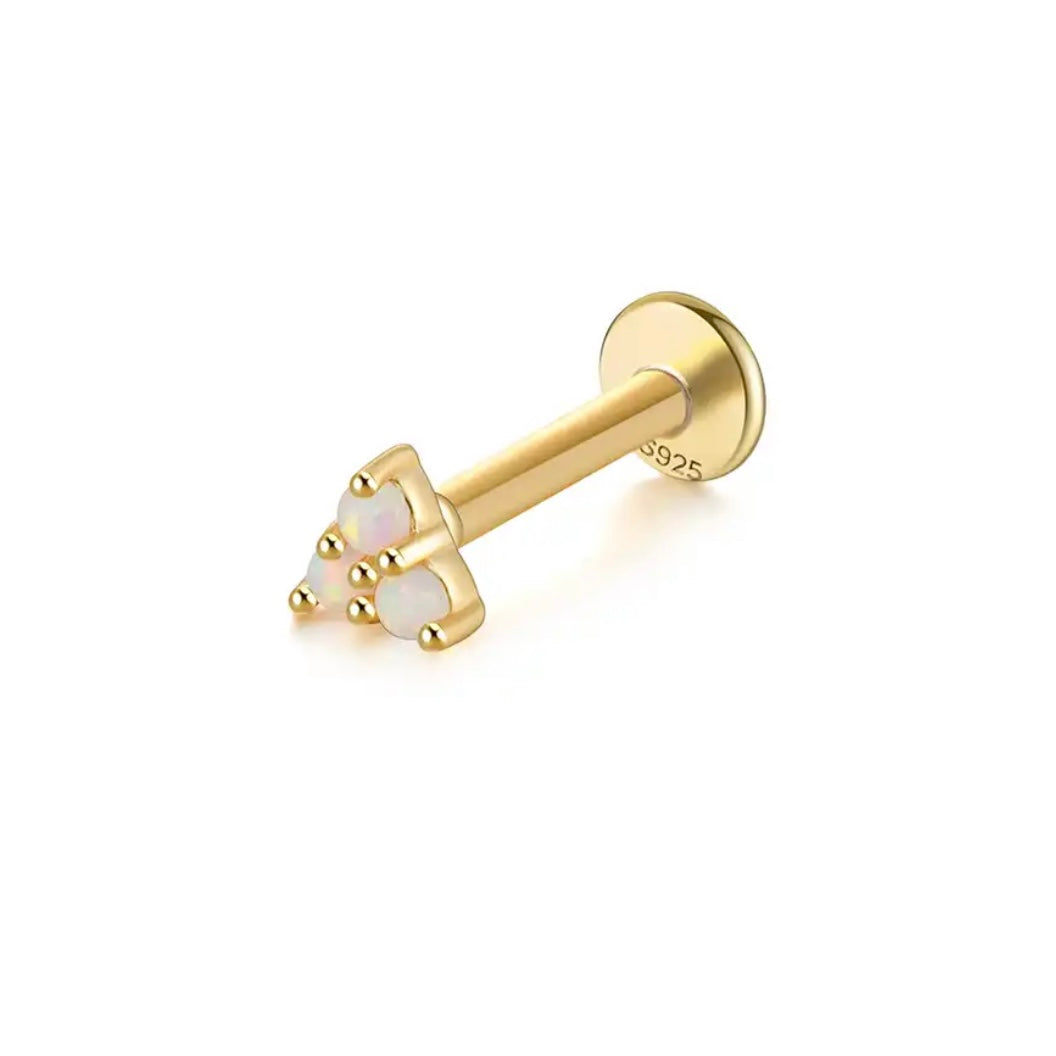 Opal Gold Flat Back Earrings