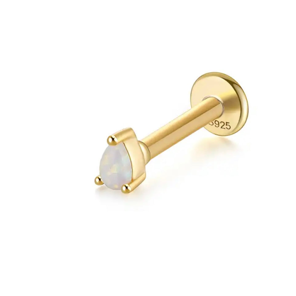 Opal Gold Flat Back Earrings