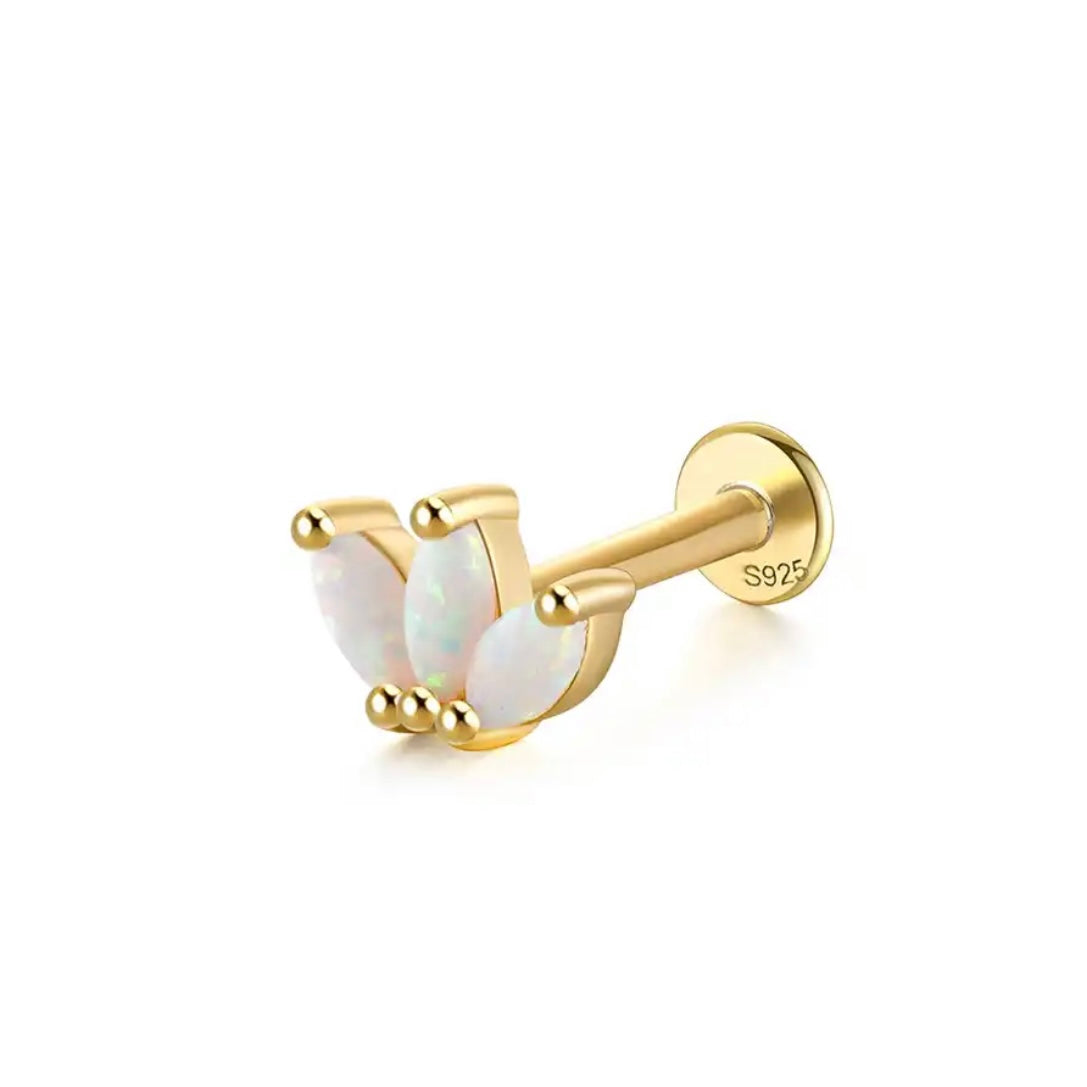 Opal Gold Flat Back Earrings