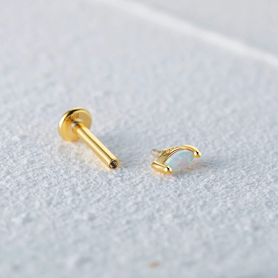 Opal Gold Flat Back Earrings