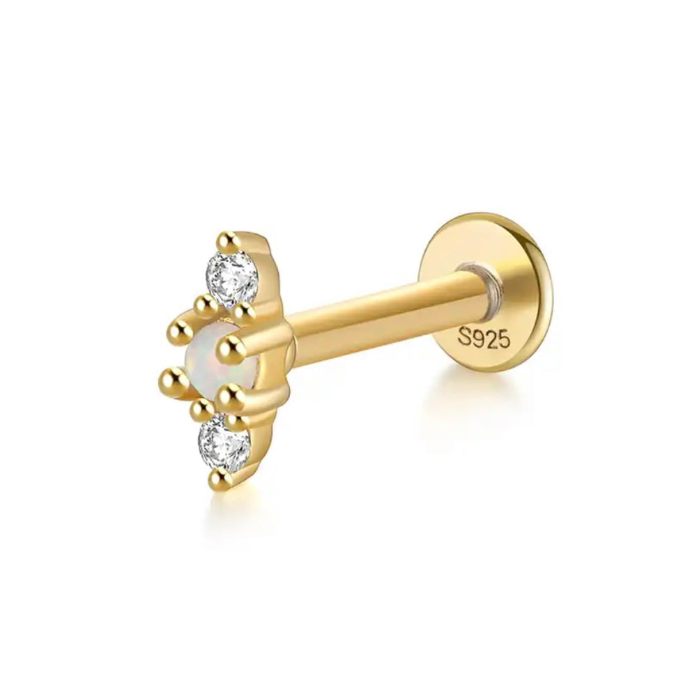 Opal Gold Flat Back Earrings