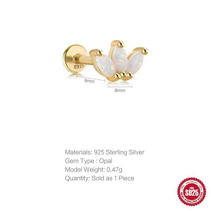 Opal Gold Flat Back Earrings