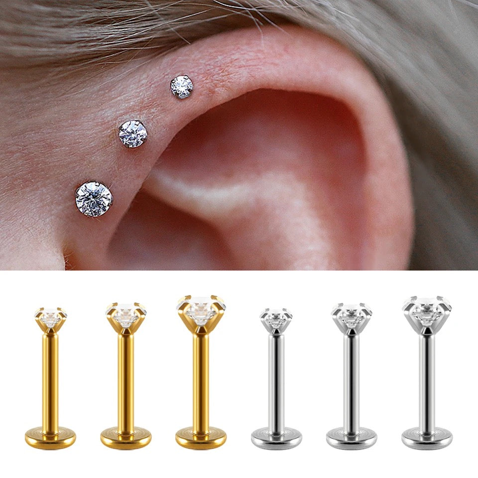 Pearls & Stars Tragus Flat Back Earrings - 3 Pack | Icing US
