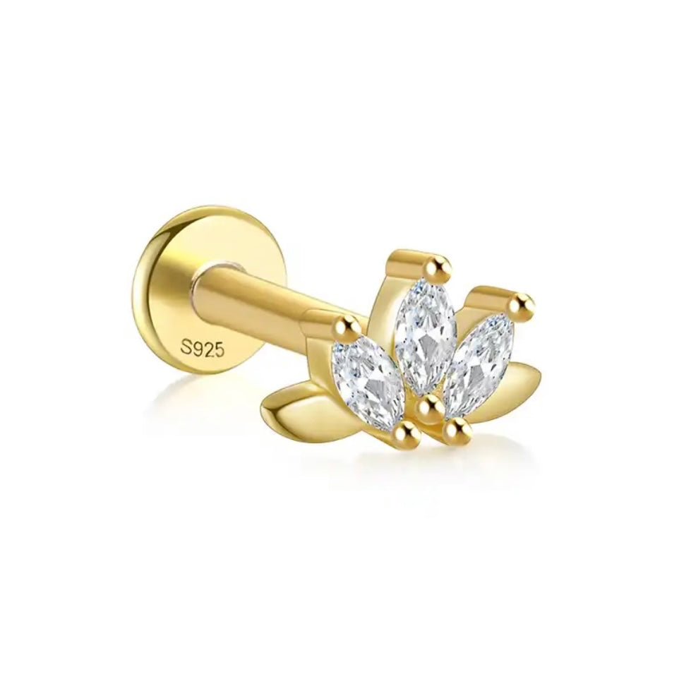 Lotus Flat Back Earrings