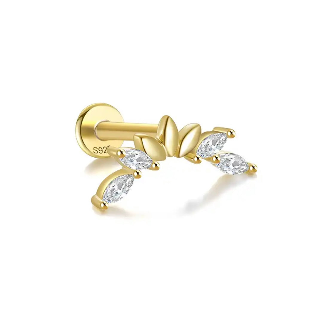 Lotus Flat Back Earrings